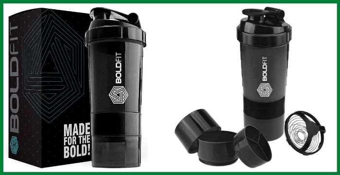  Boldfit Gym Spider Shaker Bottle 500ml with Extra Compartment 