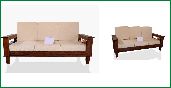 CraftatozSolid Sheesham Wood 3 Seater Sofa Set