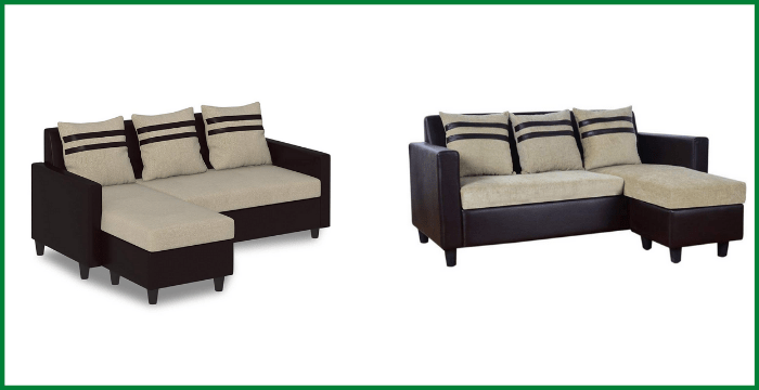 Furny Mint L-Shaped Reversible Sofa