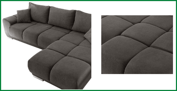 Furny Fabric and Wooden 4-Seater L Shape Sofa 