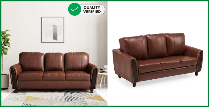 Solimo Bliss Leatherette 3 Seater Sofa